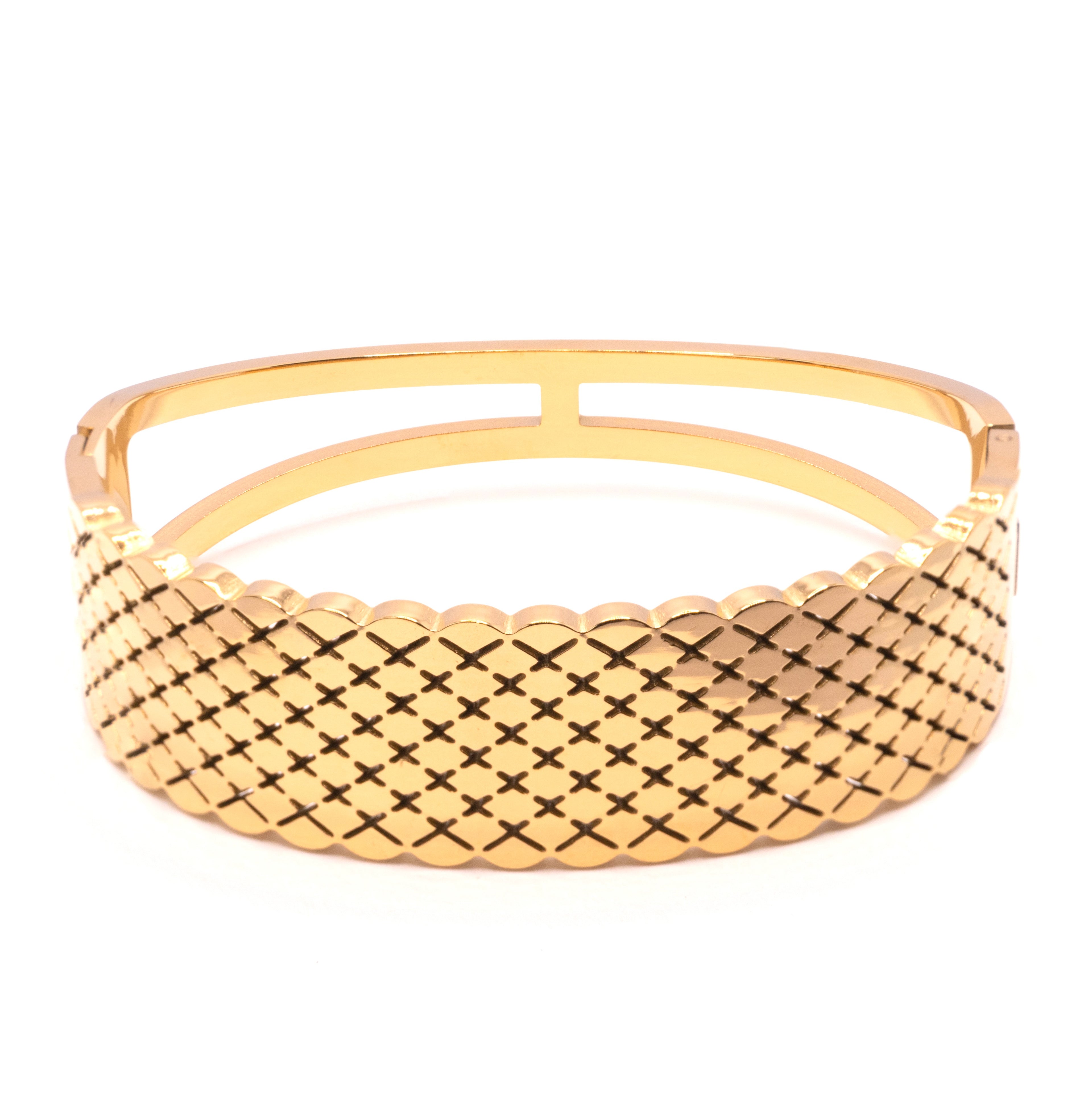 The Crosshatch Gold Cuff