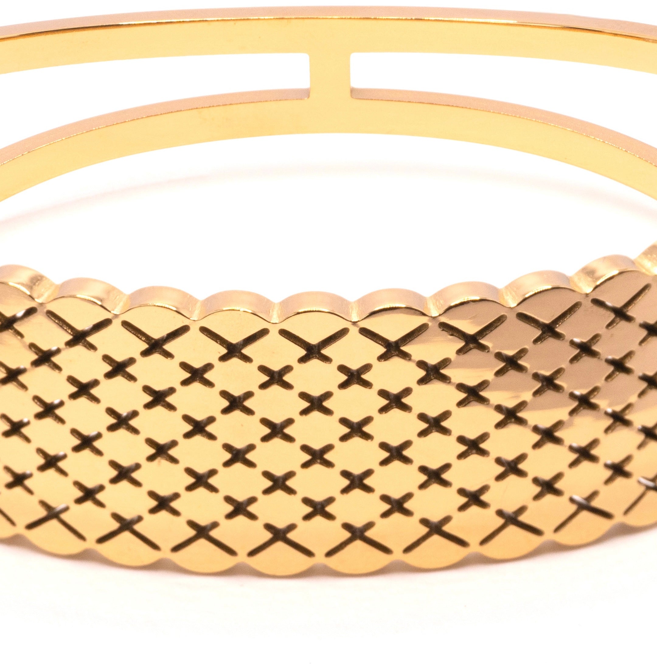 The Crosshatch Gold Cuff