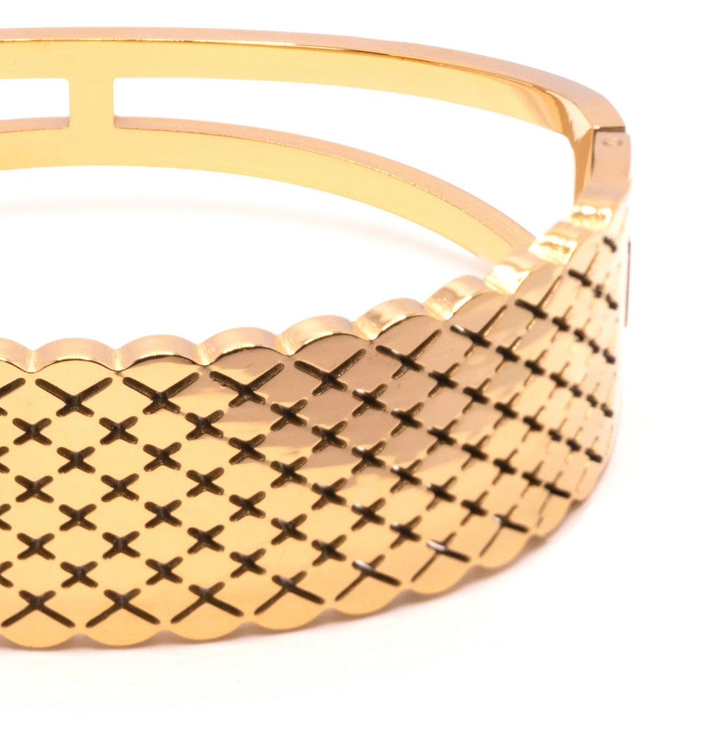 The Crosshatch Gold Cuff