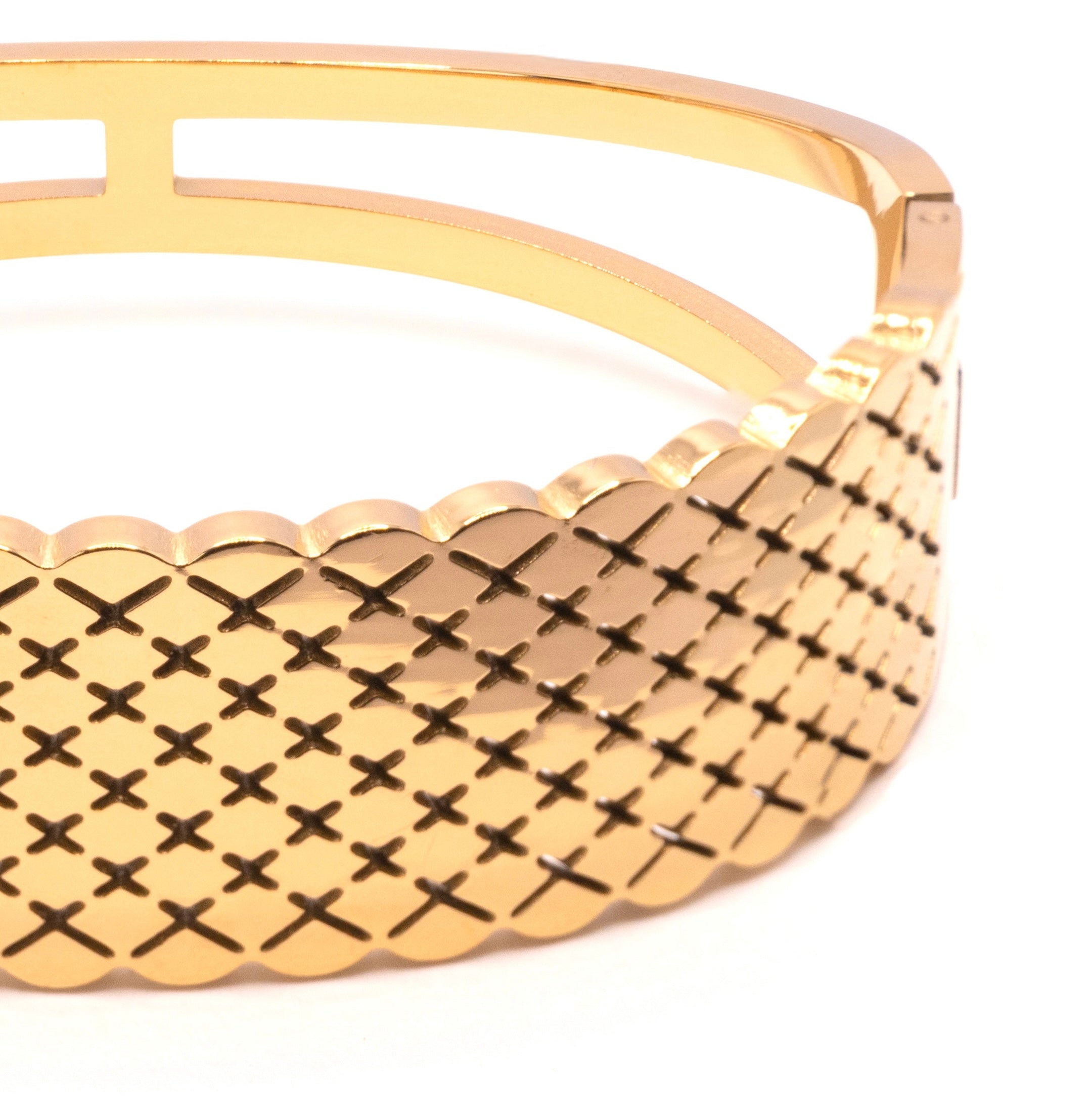 The Crosshatch Gold Cuff