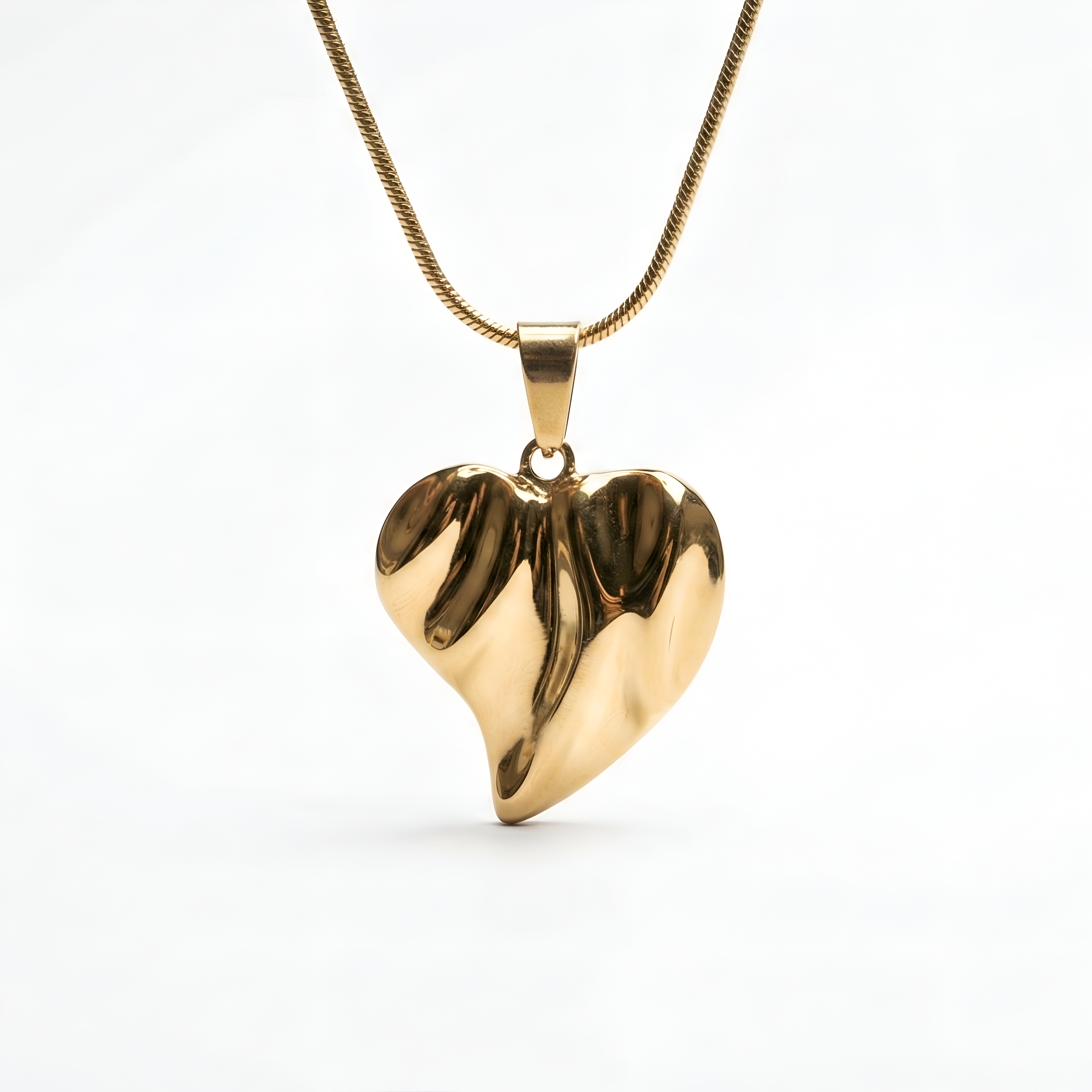 The Golden Ripple Heart Necklace