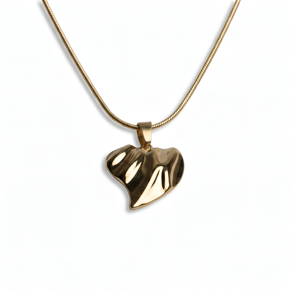 The Golden Ripple Heart Necklace