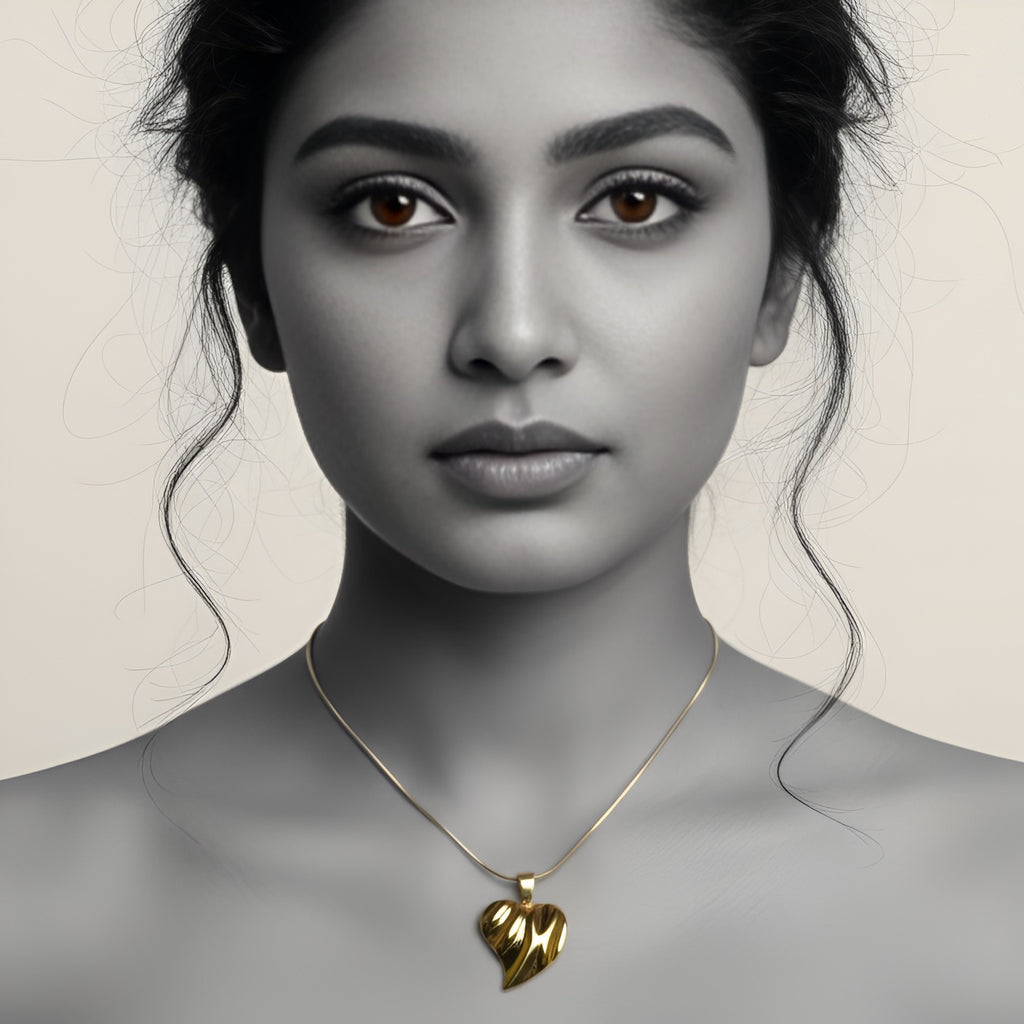 The Golden Ripple Heart Necklace