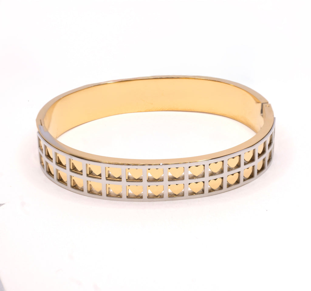 The Golden Heart Grid Bracelet