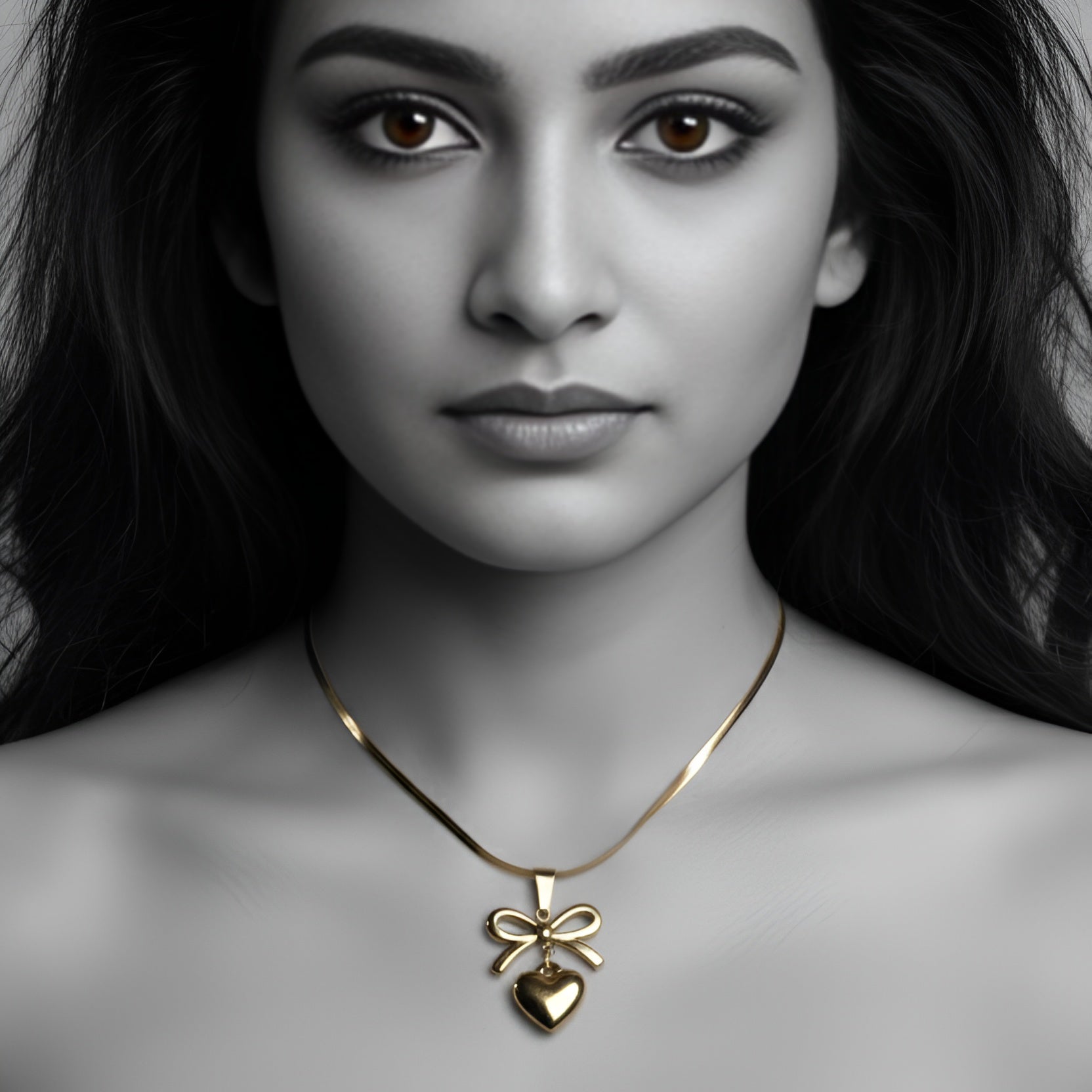 The Bowed Heart Charm Necklace