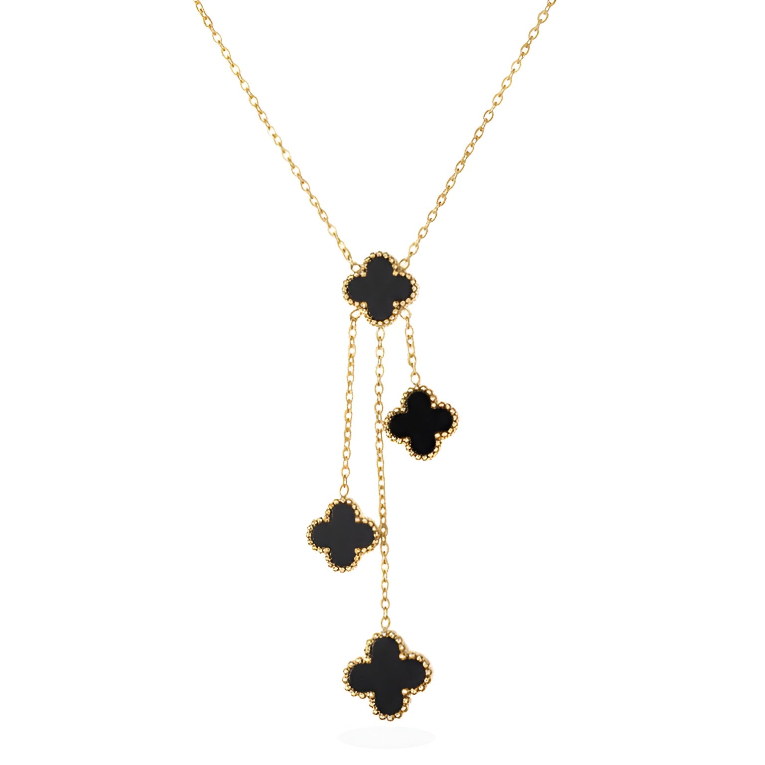 Midnight Clover Cascade Necklace