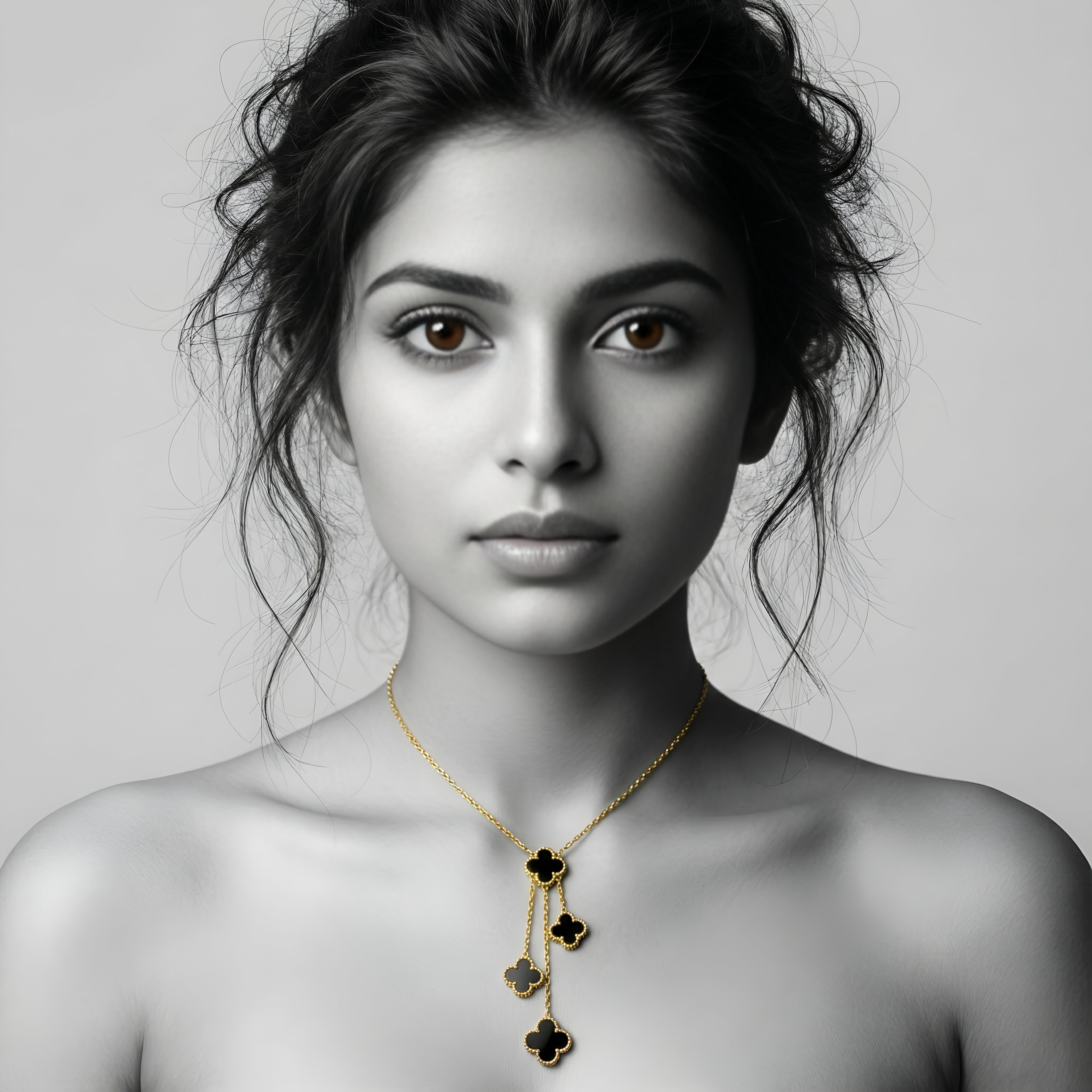 Midnight Clover Cascade Necklace