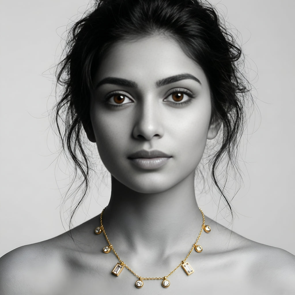 The Celestial Spark Drop Necklace