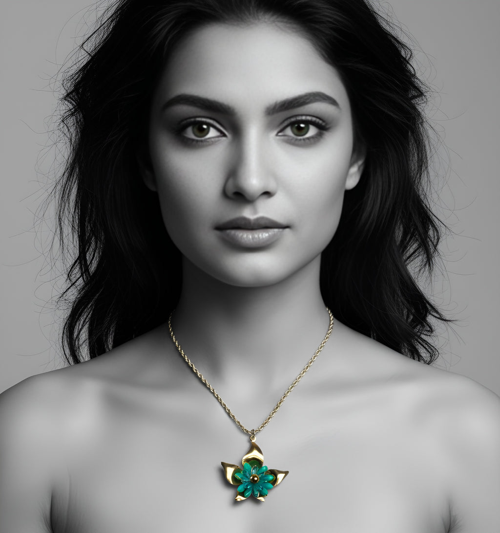 The Aqua Bloom Pendant Necklace