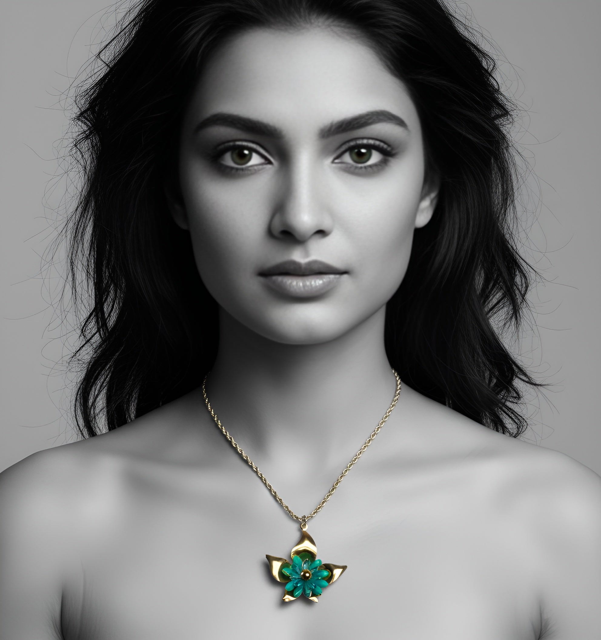 The Aqua Bloom Pendant Necklace