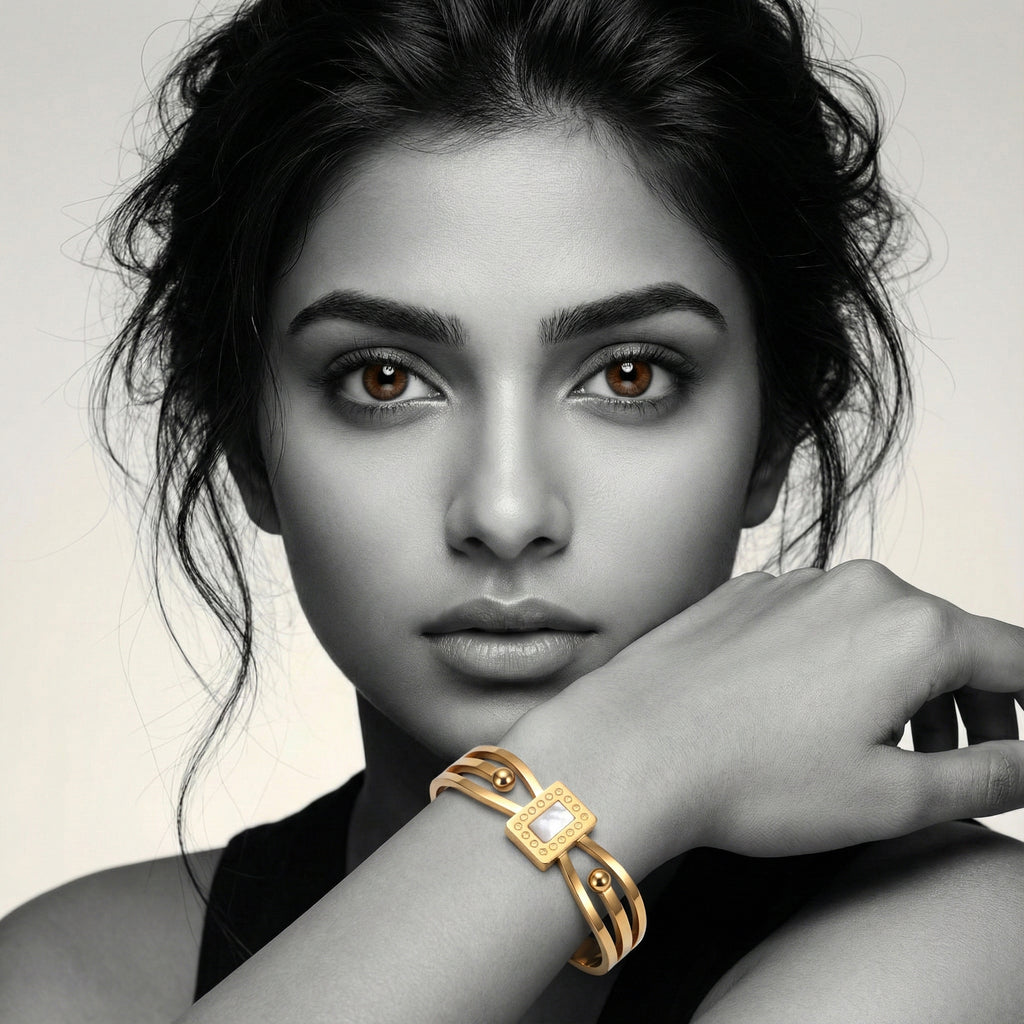 The Geometric Pearl Accent Bracelet