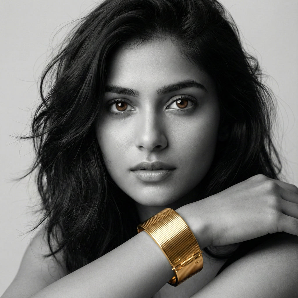 The Golden Ribbed Cuff Bracelet