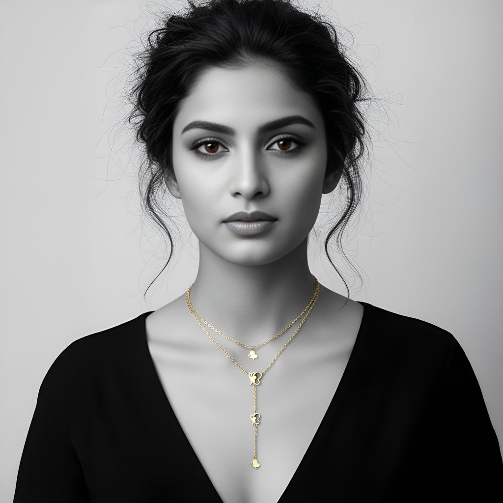 Midnight Flutter Drop Necklace