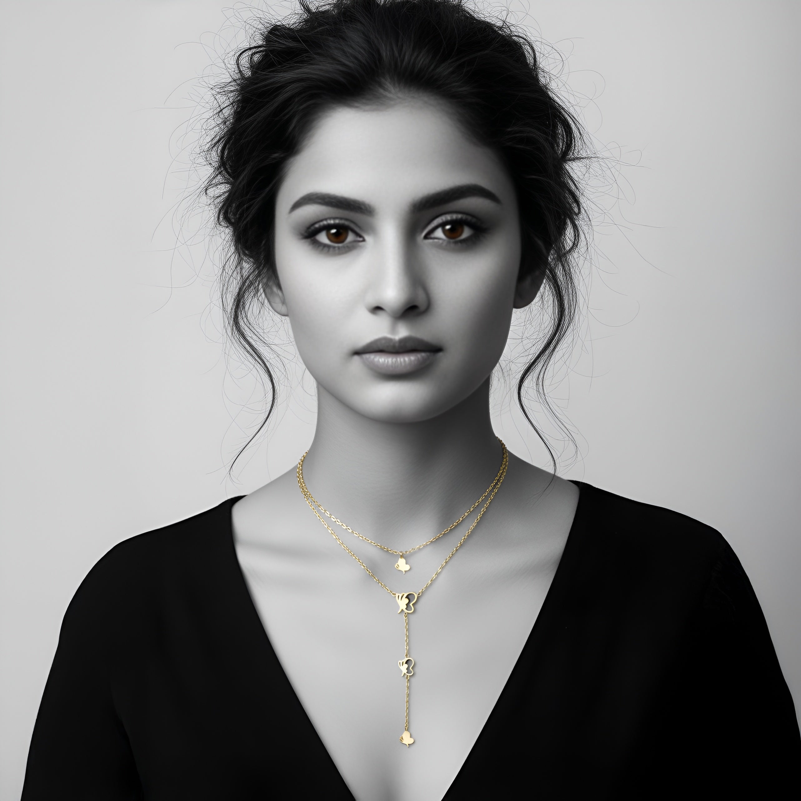 Midnight Flutter Drop Necklace