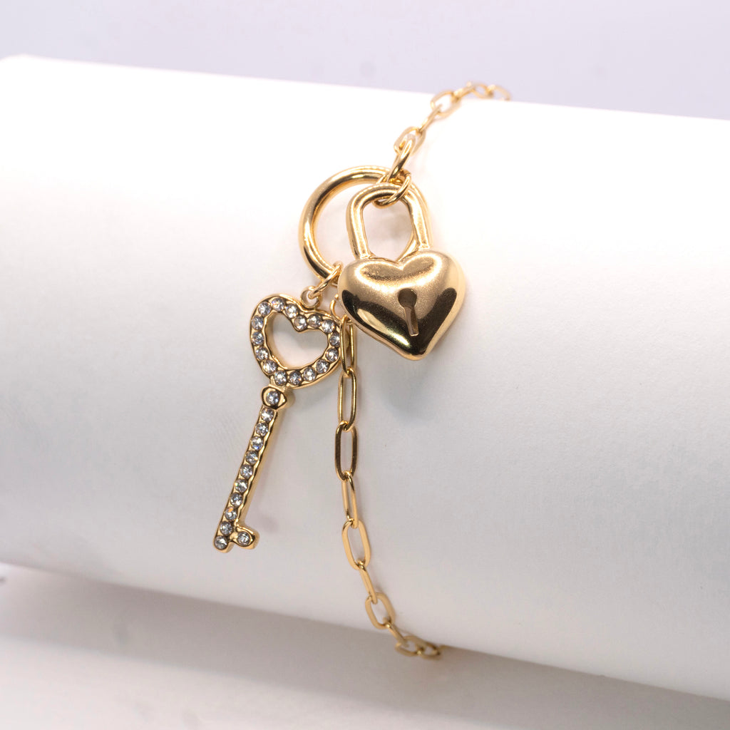 The Heart & Key Charm Bracelet