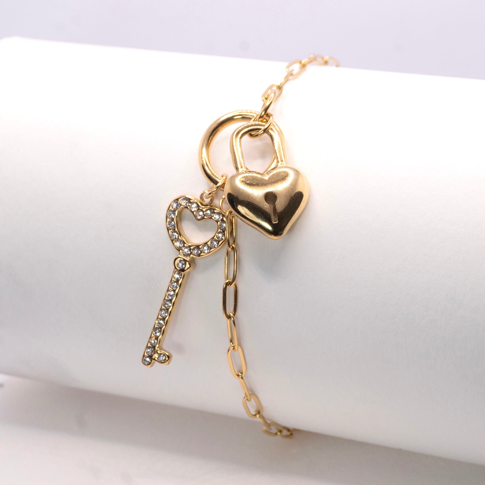 The Heart & Key Charm Bracelet