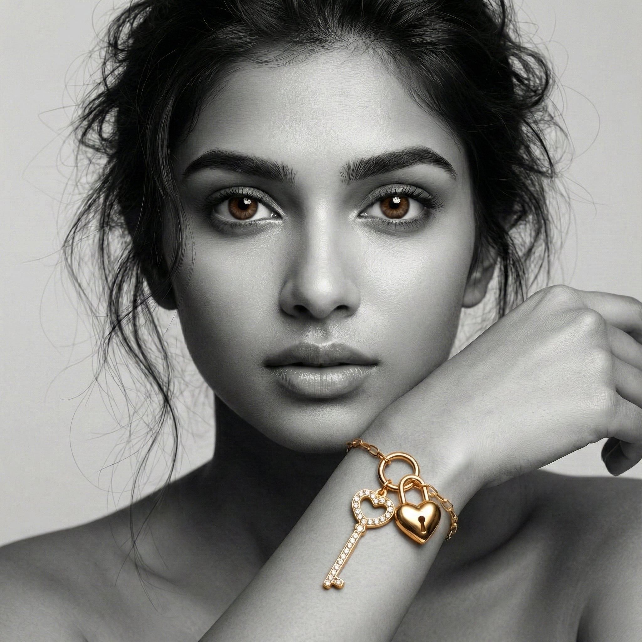 The Heart & Key Charm Bracelet