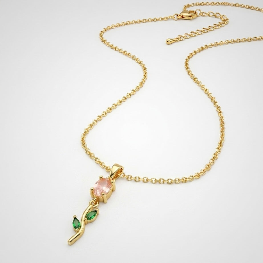 The Rosé Leaf Pendant Necklace