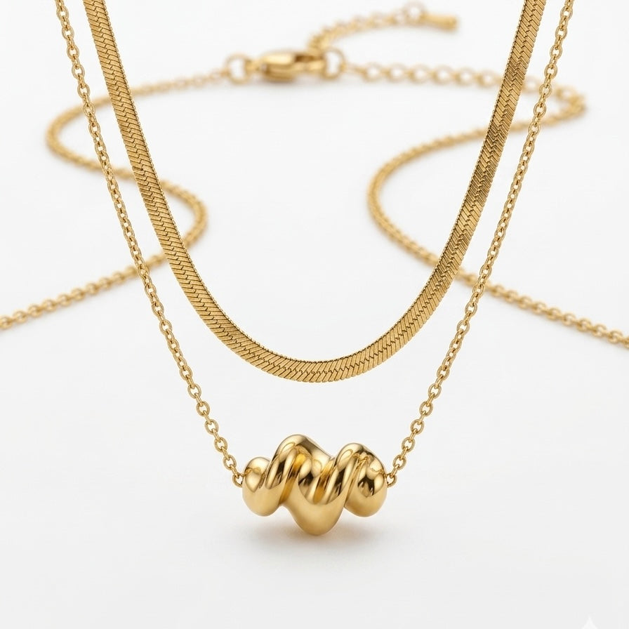 The Aurelia Wave Layered Necklace