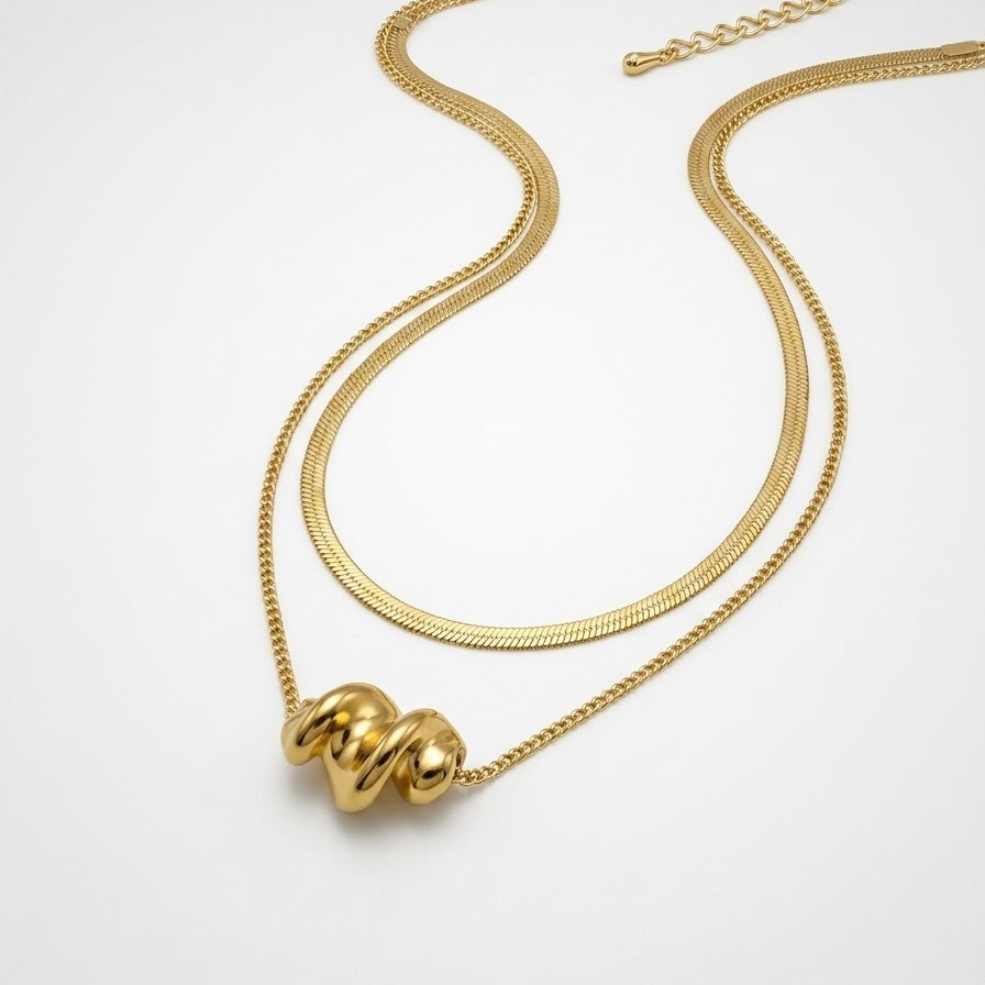 The Aurelia Wave Layered Necklace