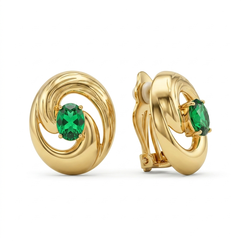 The Emerald Orbit Earrings