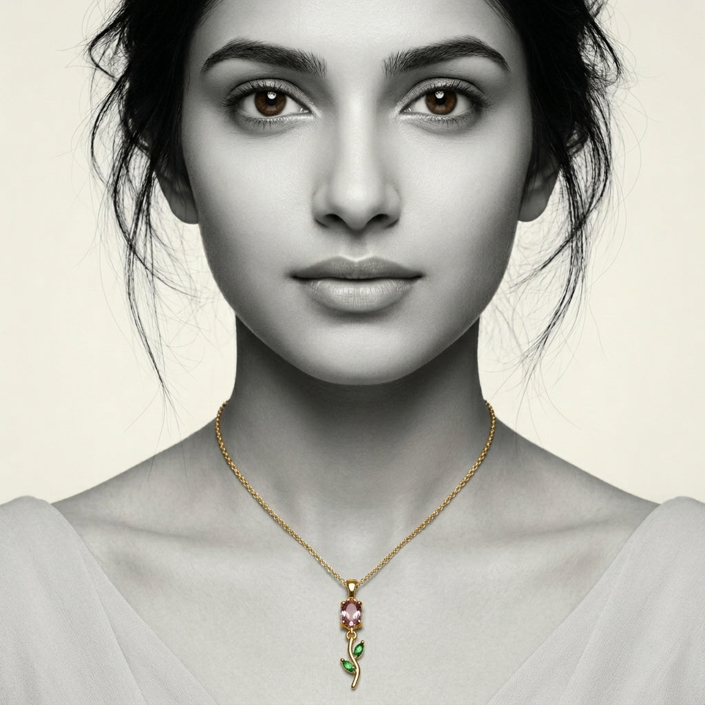 The Rosé Leaf Pendant Necklace