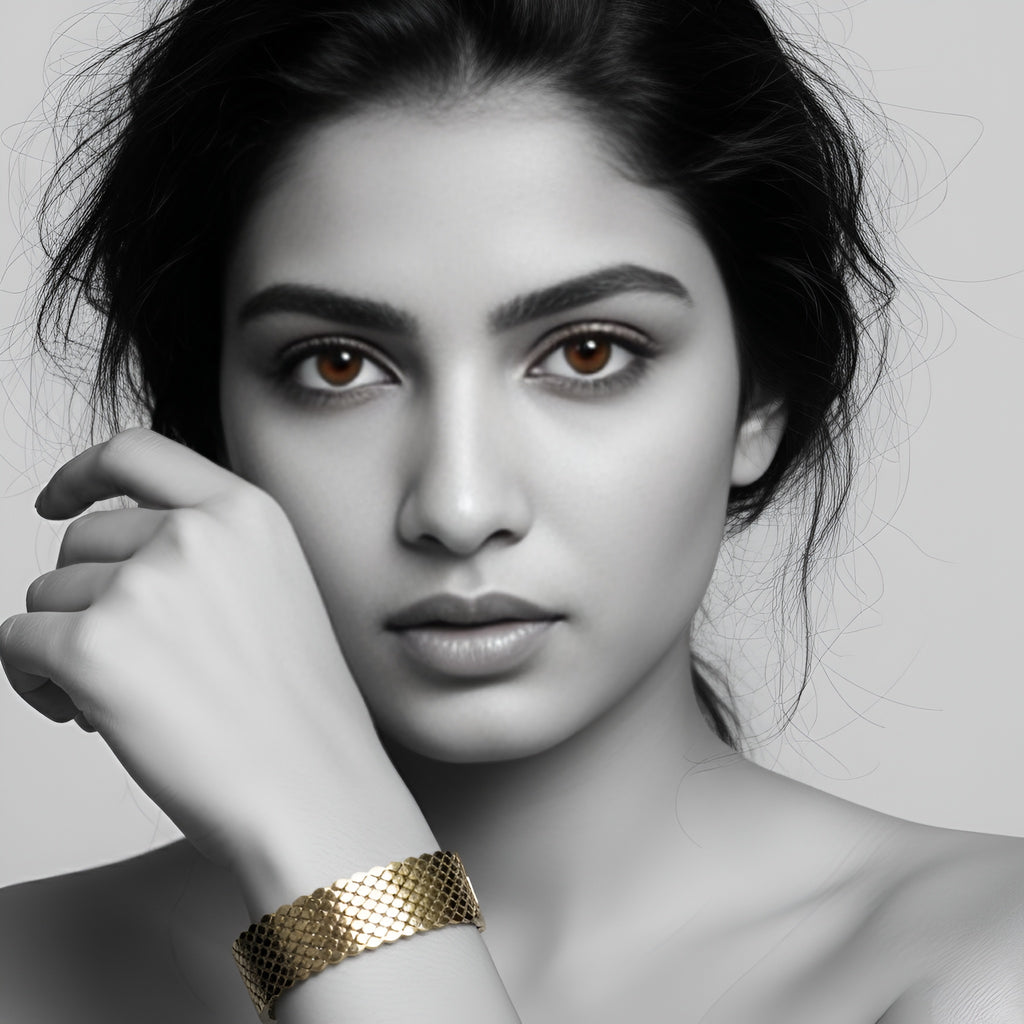 The Crosshatch Gold Cuff
