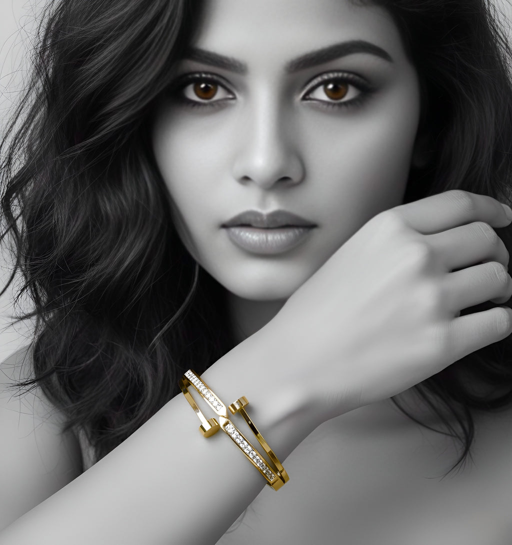 The Dual Spark Open Bangle