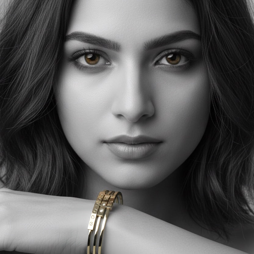 The Golden Rivet Cuff Bracelet