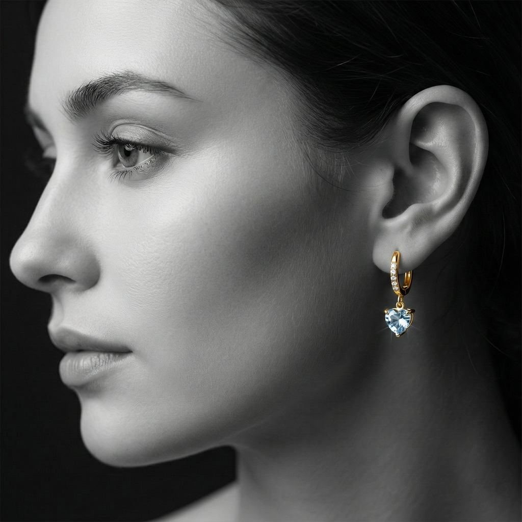 The Heartfall Huggie Earrings