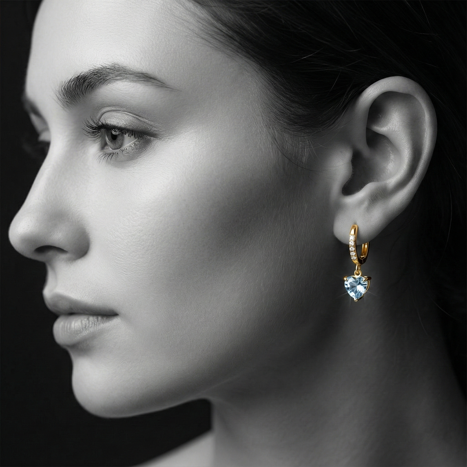 The Heartfall Huggie Earrings