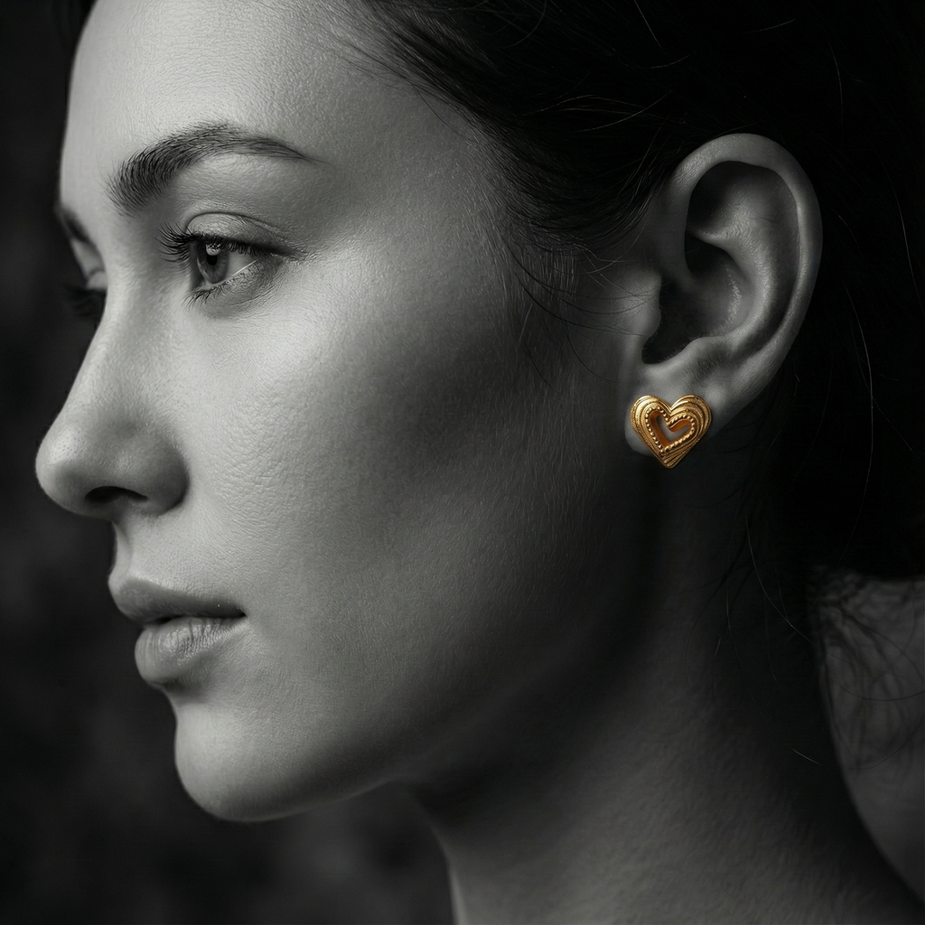 The Layered Heart Studs