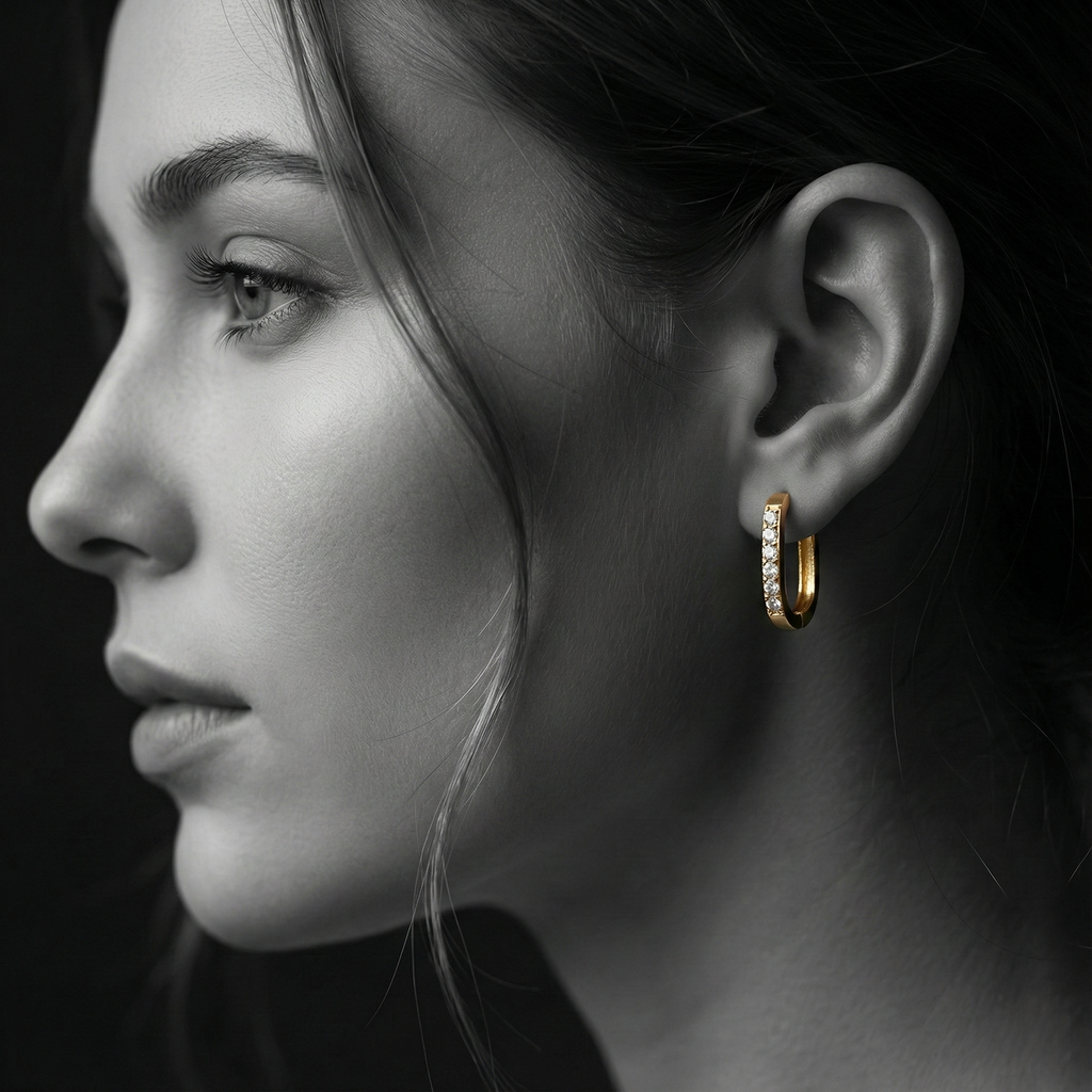 The Gilded Edge Huggie Earrings
