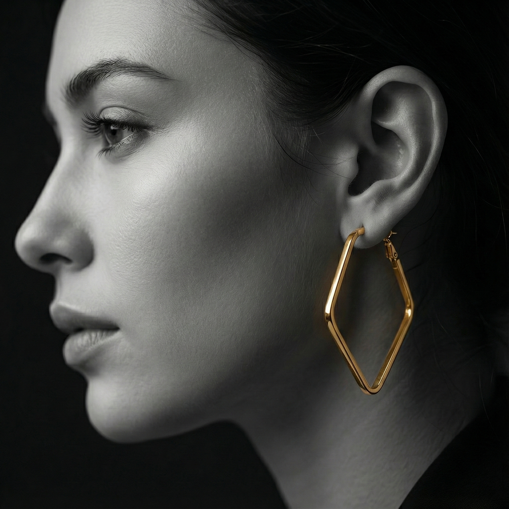 The Sculpted Geo Hoop Earrings