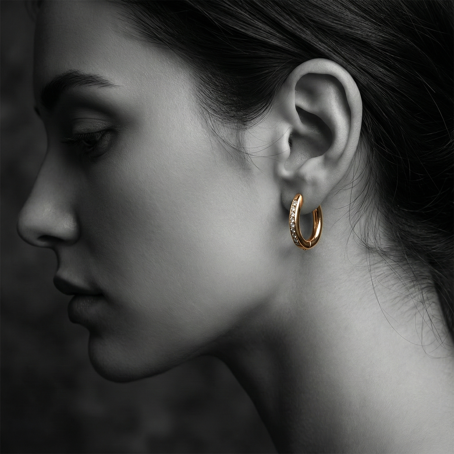 The Radiant Curve Huggie Earrings