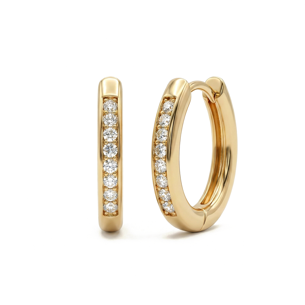 The Radiant Curve Huggie Earrings