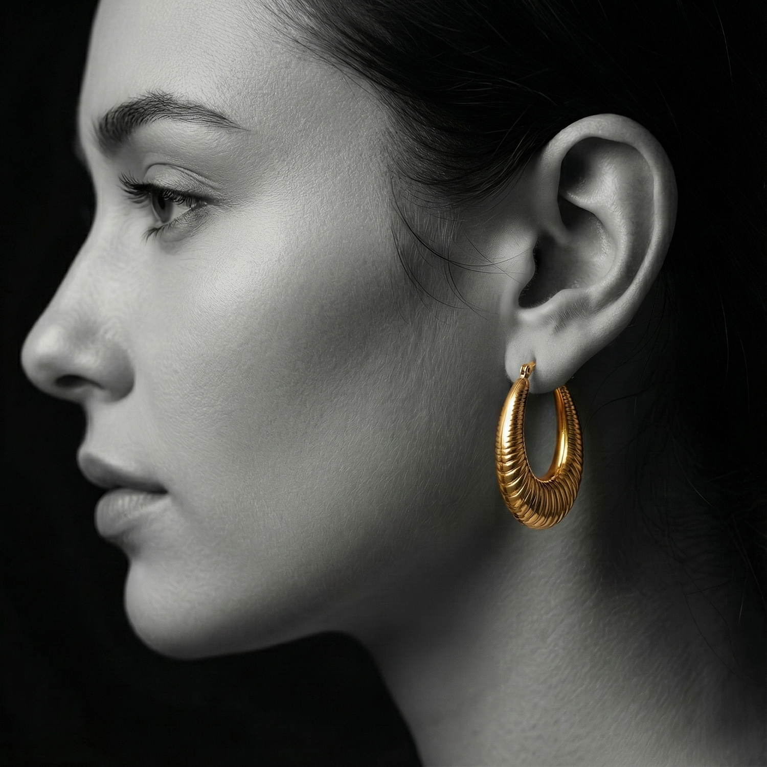 The Gilded Wave Hoops