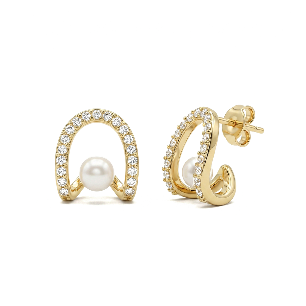 The Halo Pearl Studs