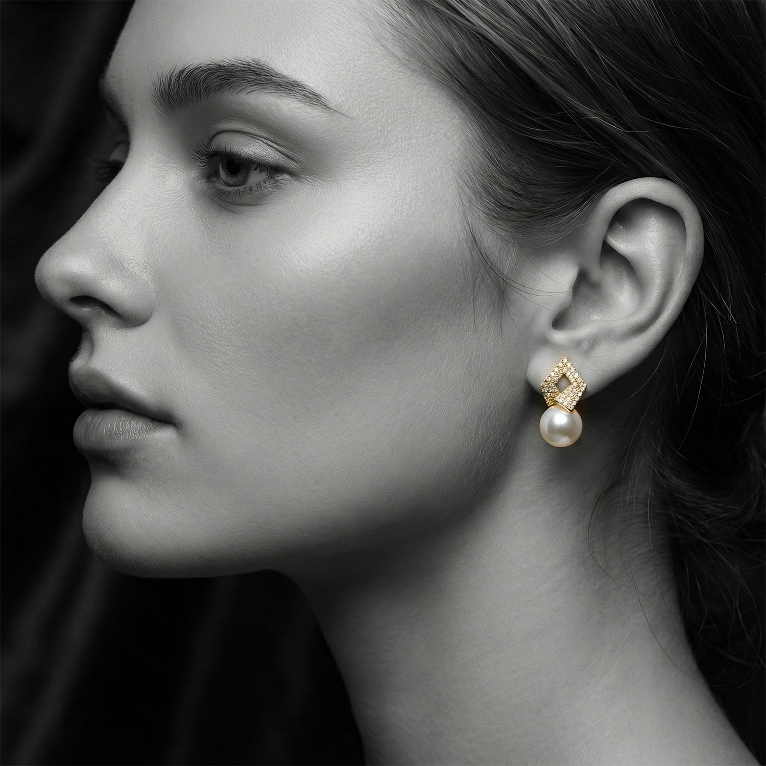 The Luminous Pearl Charm Studs