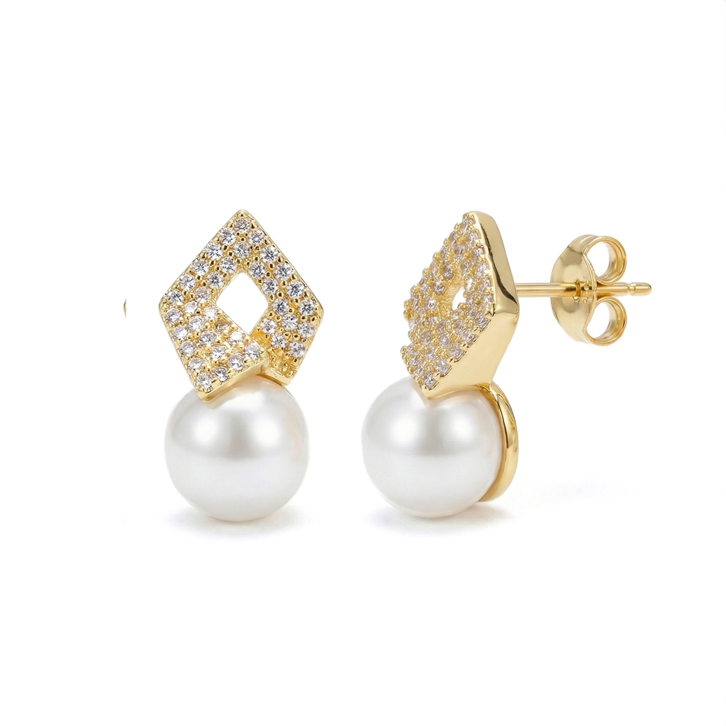 The Luminous Pearl Charm Studs