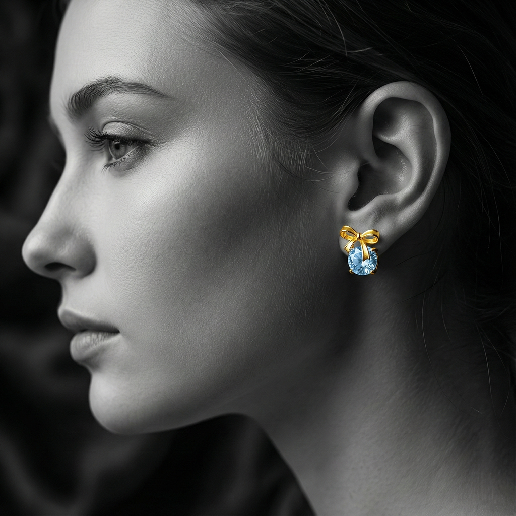 The Azure Bow Stud Earrings