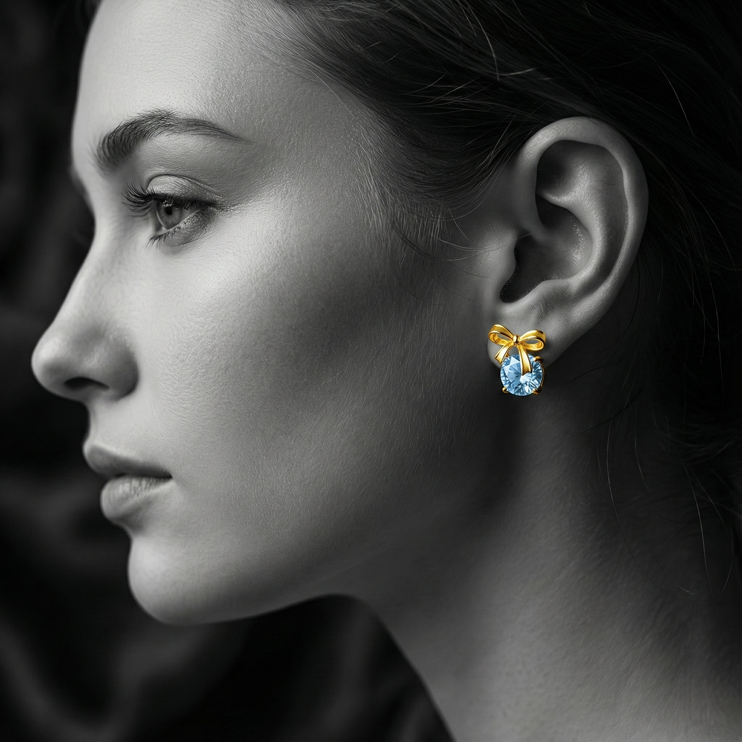 The Azure Bow Stud Earrings