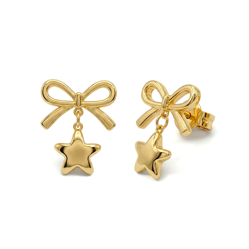 The Starry Bow Drop Earrings