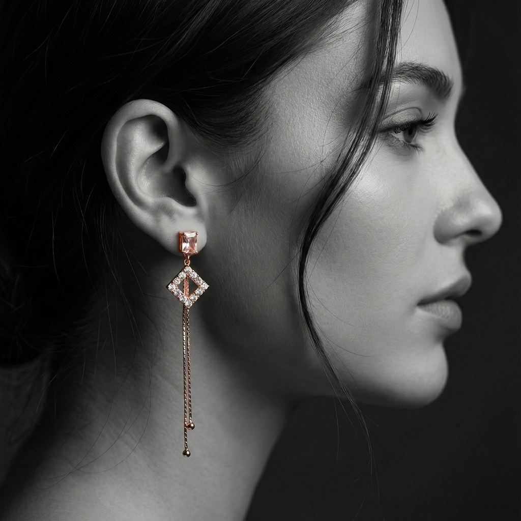 The Rosé Cascade Drop Earrings