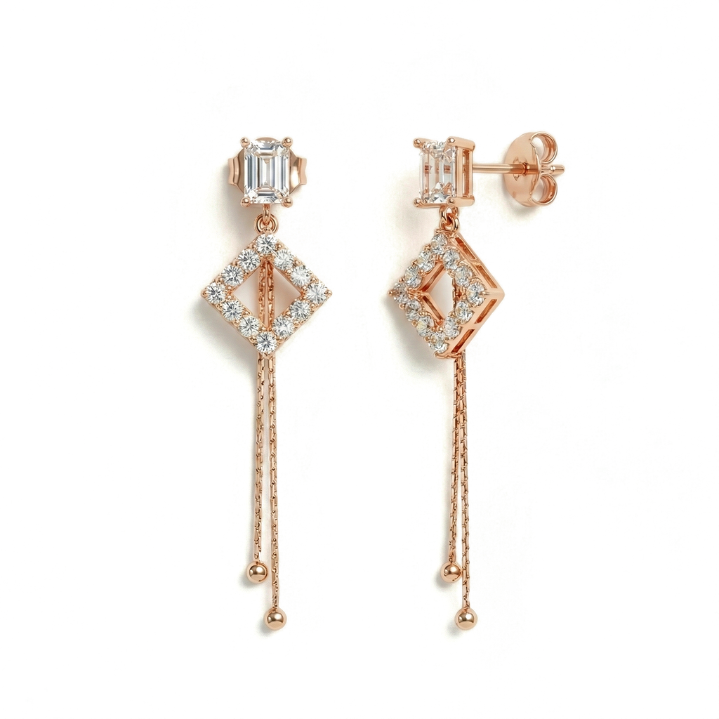 The Rosé Cascade Drop Earrings