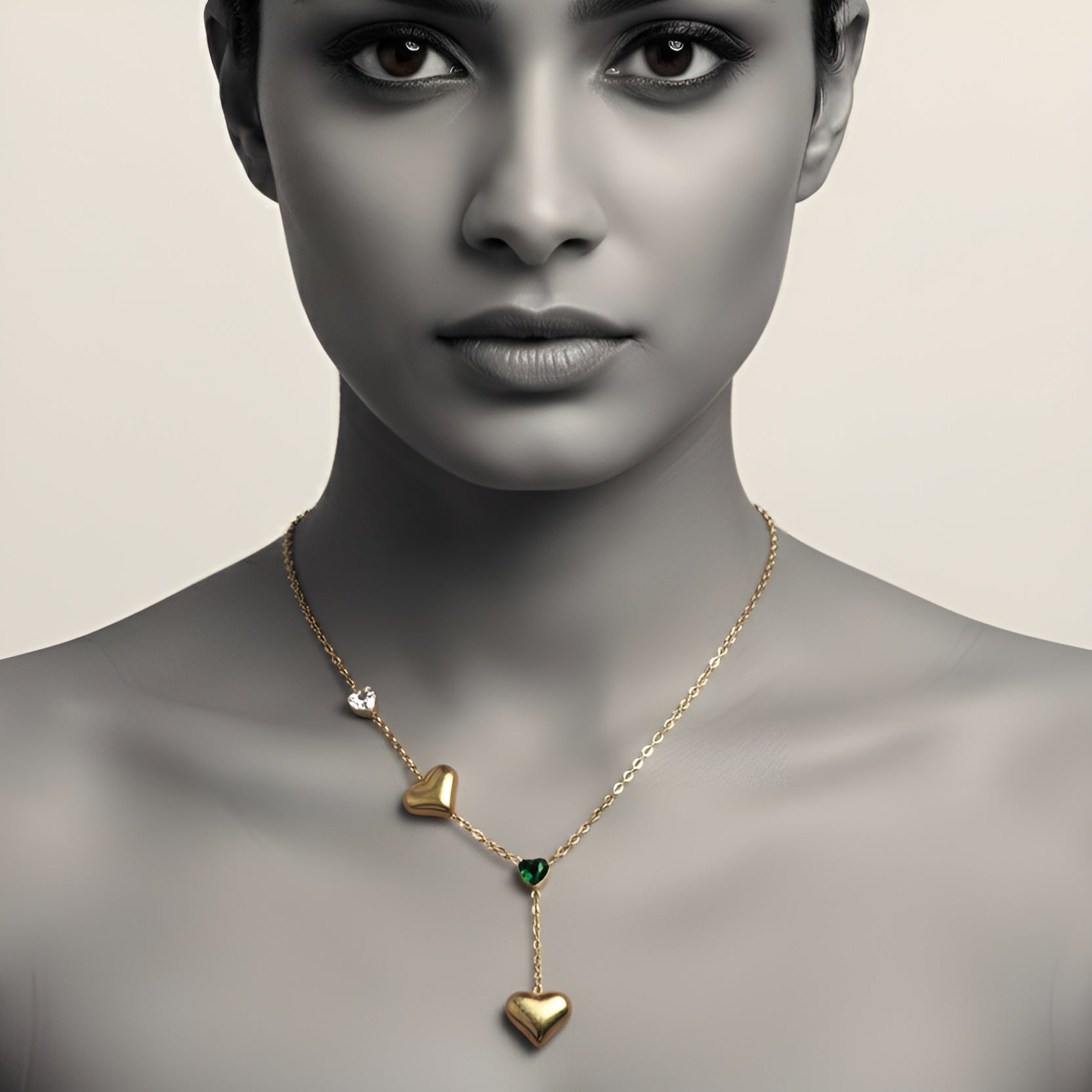 The Trio Heart Cascade Necklace