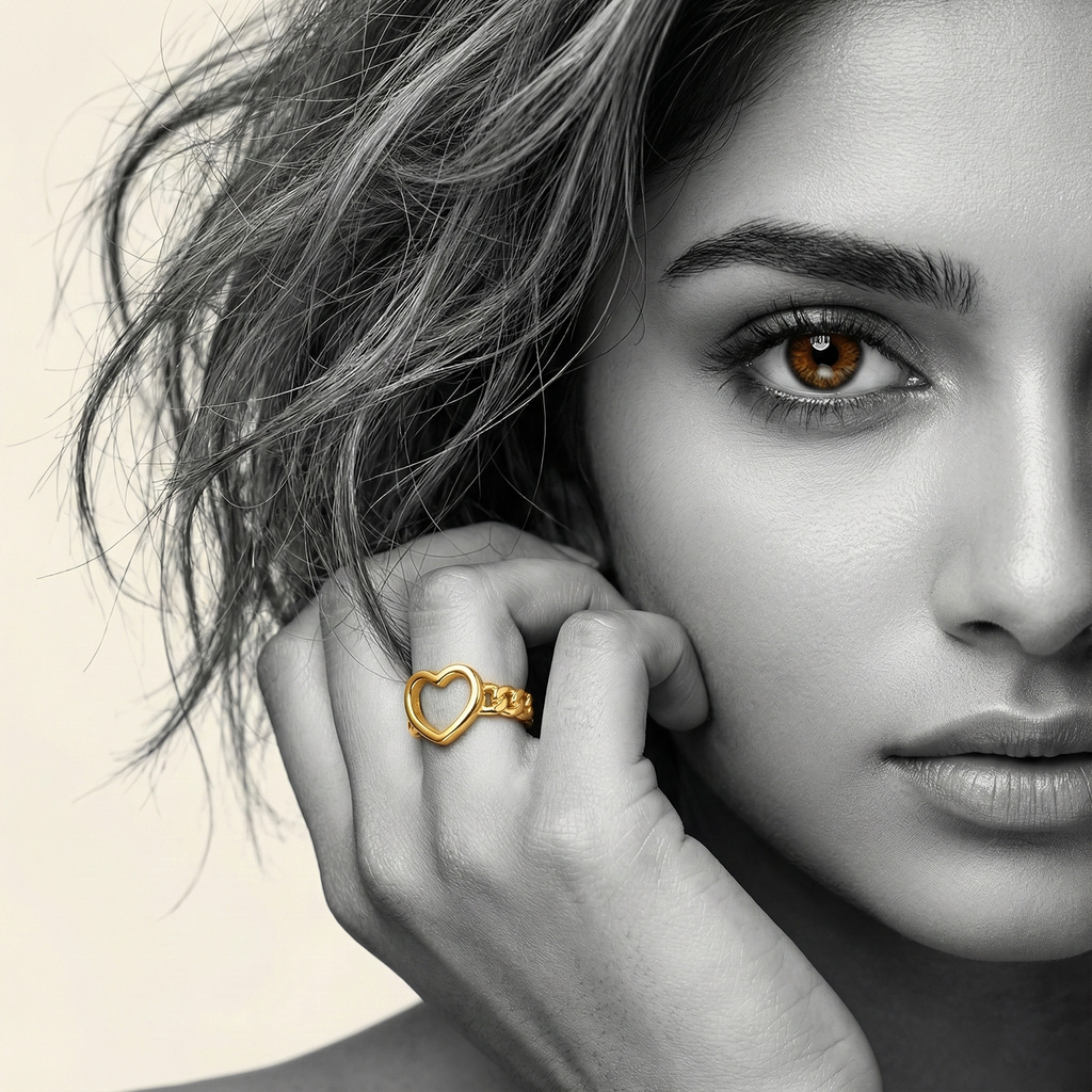 The Open Heart Chain Ring