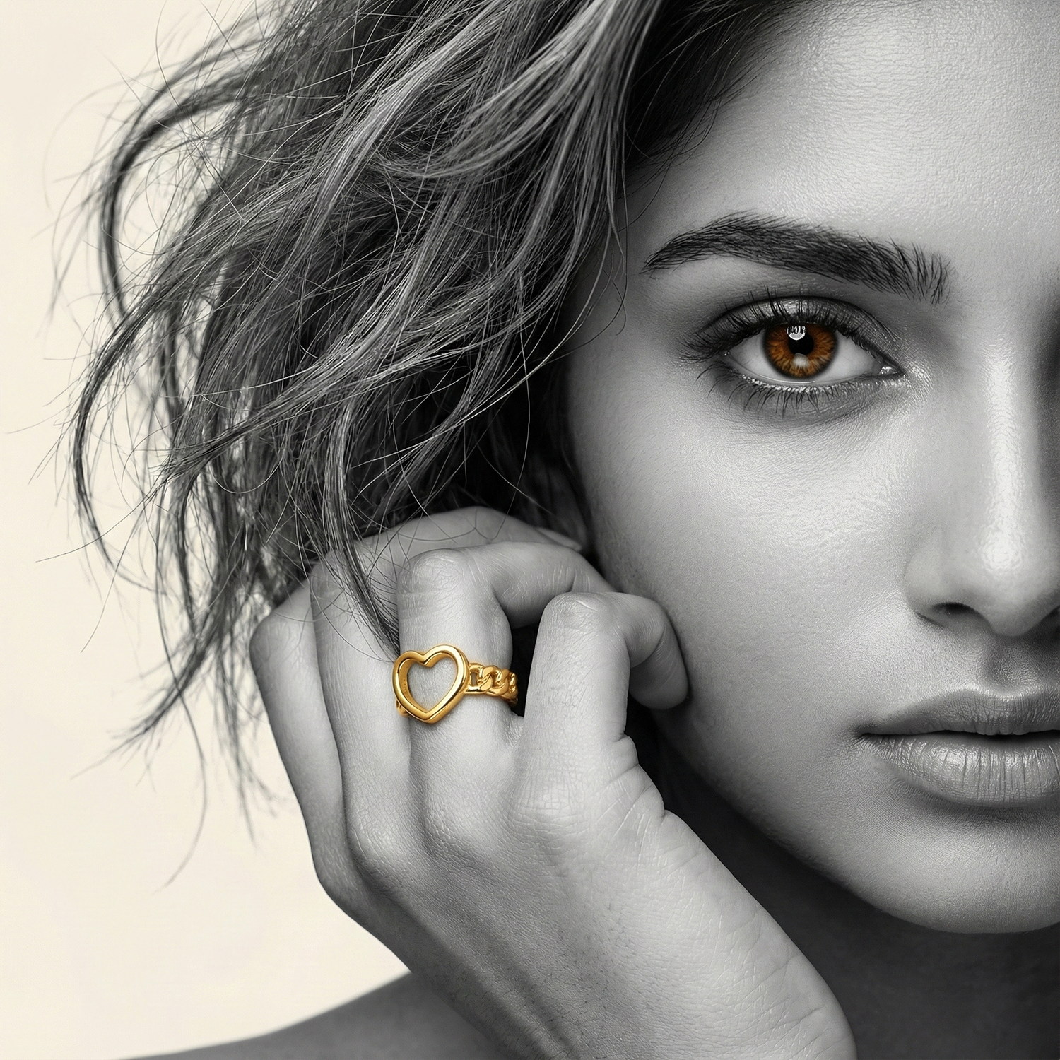 The Open Heart Chain Ring