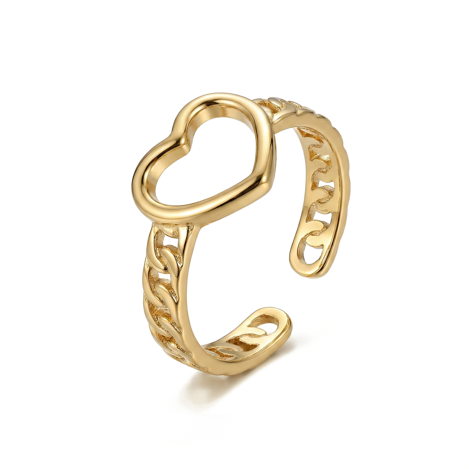 The Open Heart Chain Ring
